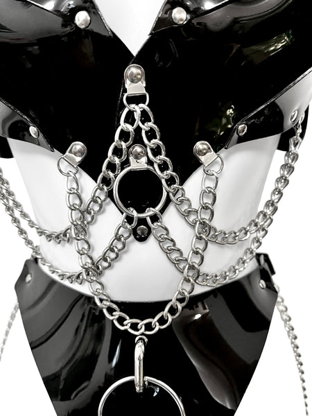 HEART IN CHAINS Set - CUP A, B, C - Black and Silver