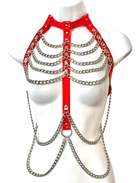 Chain Warrior Harness Red and Silver