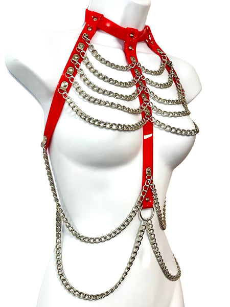 Chain Warrior Harness Red and Silver