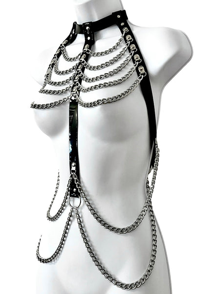 Chain Warrior Harness Black and Silver - Ada Zanditon Couture