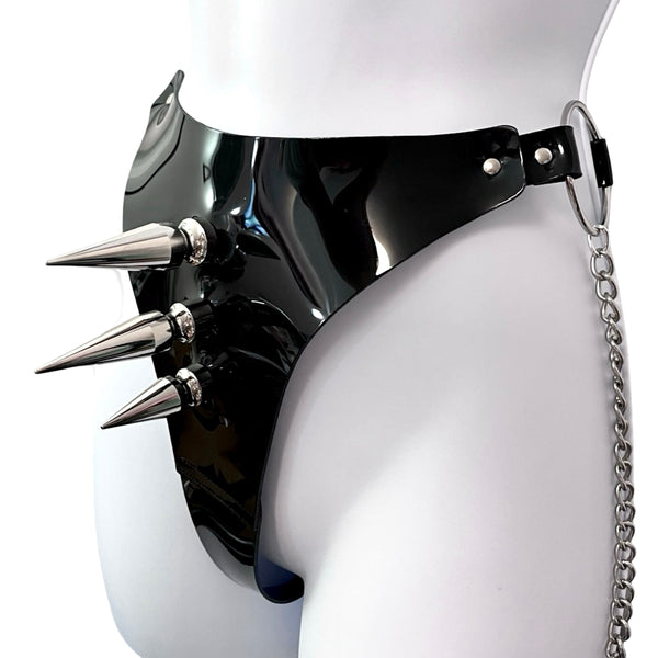TREE SPIKE Thong - Black and Silver