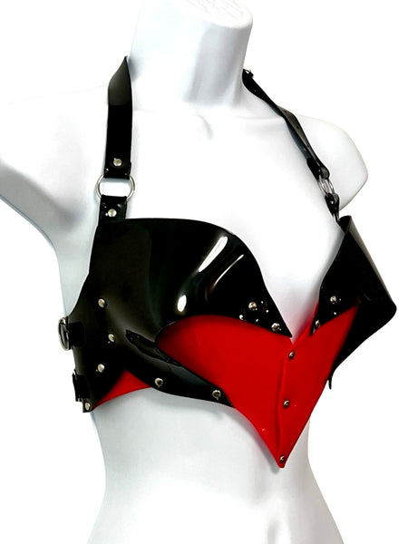 Open Heart Bra - Black, Red and Silver