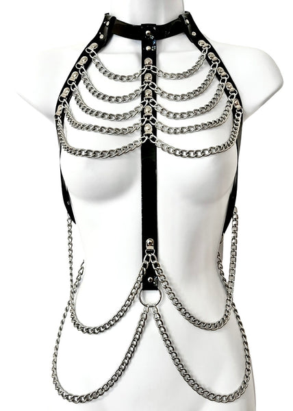 Chain Warrior Harness Black and Silver - Ada Zanditon Couture