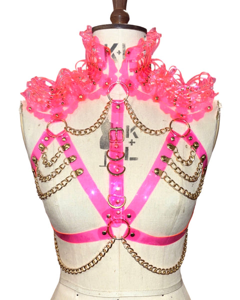 Queen Harness - Pink and Gold - UV reactive