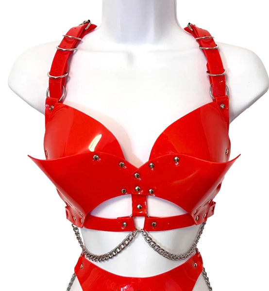 INNANA Bra only - Red and Silver