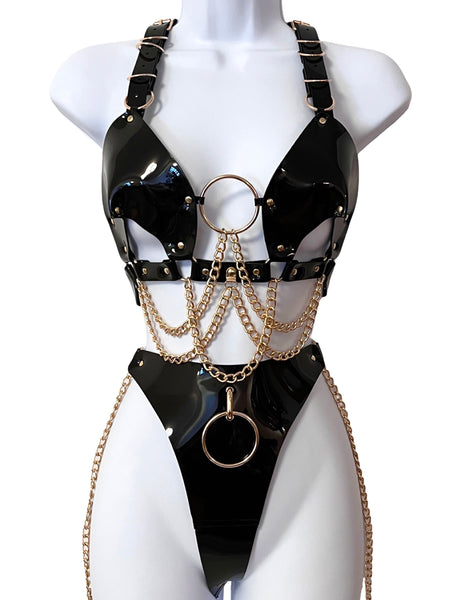 Pinch Me Bikini - Black and Gold - Ada Zanditon Couture