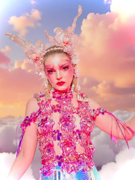 Nephele Top with crystals - Ada Zanditon Couture