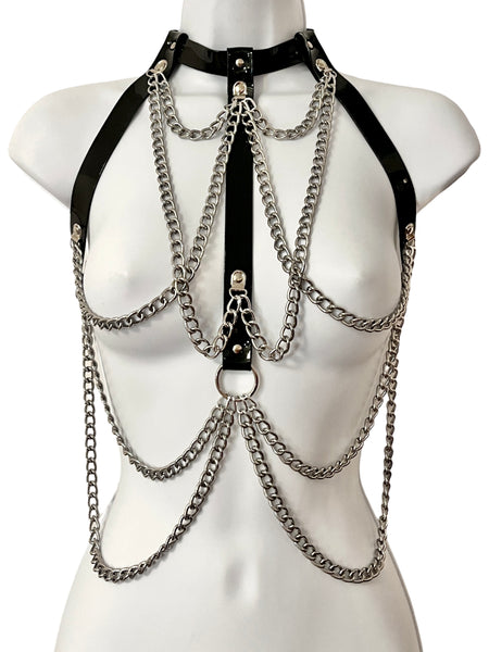 Drape Chain Warrior Harness Black and Silver