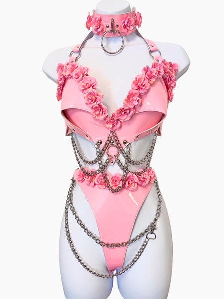 Open Heart Matching Set with Flowers - Ada Zanditon Couture