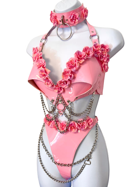 Open Heart Matching Set with Flowers - Ada Zanditon Couture