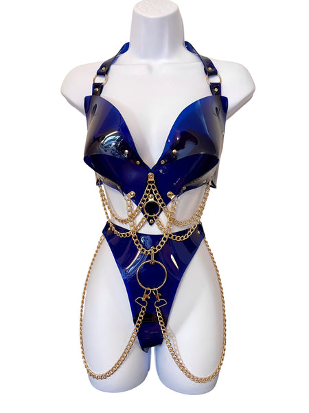 HEART IN CHAINS SET - Navy and Gold - Ada Zanditon Couture