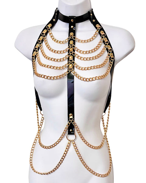 Chain Warrior Harness Black and Gold